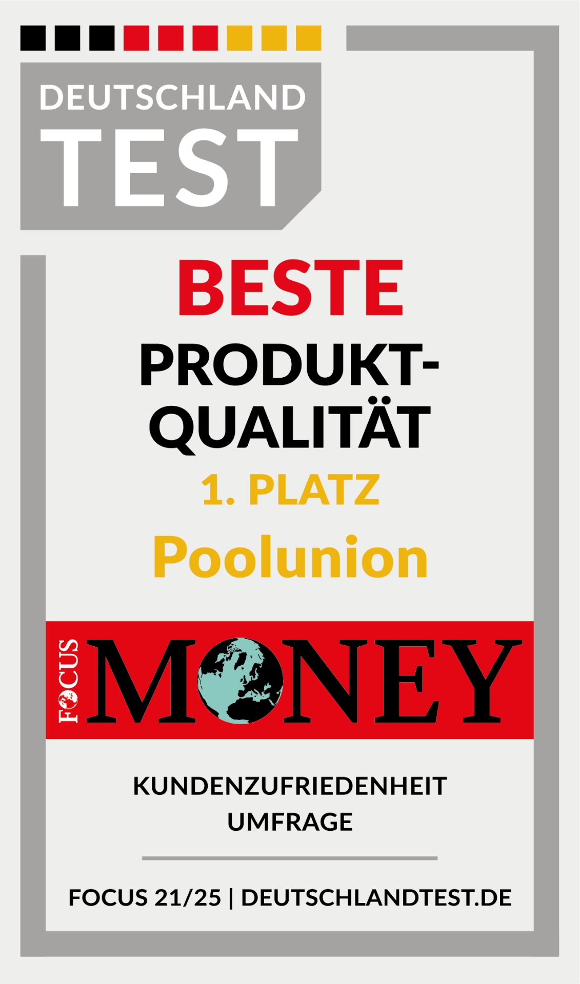 Deutschland Test – Beste Produktqualität 1. Platz 2025 – Poolunion